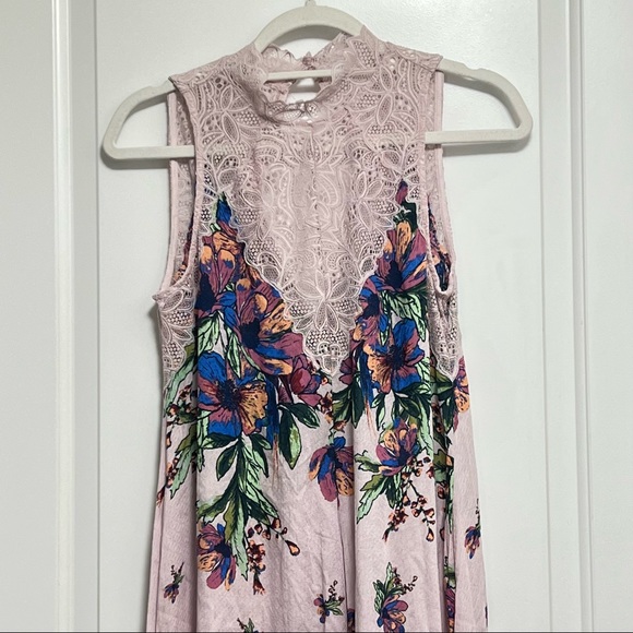 ntimately Free People  Boho Marsha Slip Dress XS Ecru Combo  Lace Floral Mini. - Picture 2 of 12